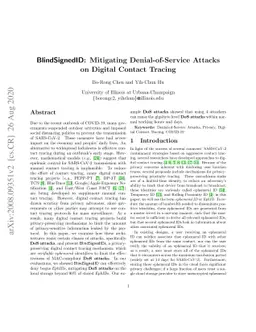 BlindSignedID: Mitigating Denial-of-Service Attacks on Digital Contact
  Tracing