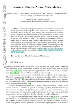 Learning Camera-Aware Noise Models