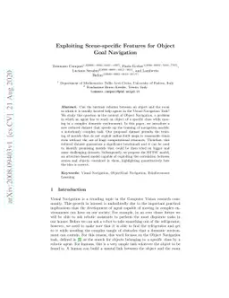 Exploiting Scene-specific Features for Object Goal Navigation