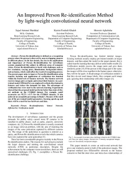 An Improved Person Re-identification Method by light-weight
  convolutional neural network