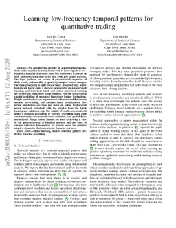 Learning low-frequency temporal patterns for quantitative trading
