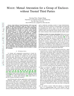 MAGE: Mutual Attestation for a Group of Enclaves without Trusted Third
  Parties