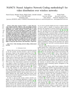 NANCY: Neural Adaptive Network Coding methodologY for video distribution
  over wireless networks