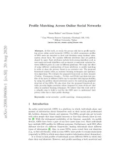 Profile Matching Across Online Social Networks