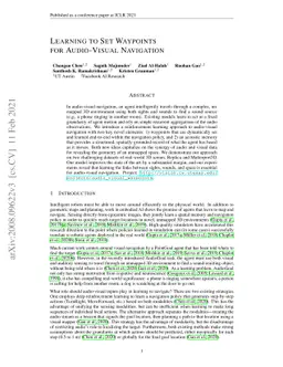 Learning to Set Waypoints for Audio-Visual Navigation