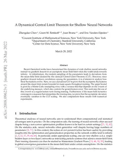 A Dynamical Central Limit Theorem for Shallow Neural Networks