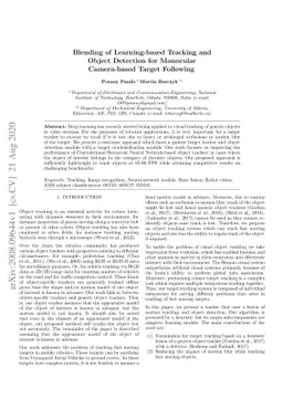 Blending of Learning-based Tracking and Object Detection for Monocular
  Camera-based Target Following