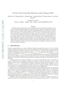 Privacy Preserving Recalibration under Domain Shift