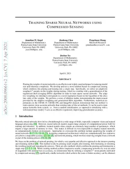 Training Sparse Neural Networks using Compressed Sensing