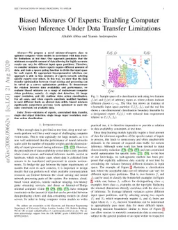 Biased Mixtures Of Experts: Enabling Computer Vision Inference Under
  Data Transfer Limitations