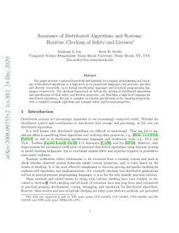 Assurance of Distributed Algorithms and Systems: Runtime Checking of
  Safety and Liveness