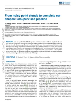 From noisy point clouds to complete ear shapes: unsupervised pipeline