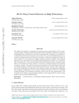 Hi-CI: Deep Causal Inference in High Dimensions