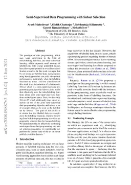 Semi-Supervised Data Programming with Subset Selection