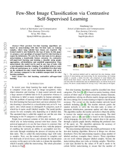 Few-Shot Image Classification via Contrastive Self-Supervised Learning