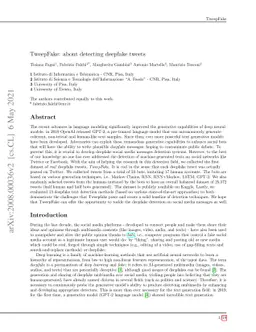 TweepFake: about Detecting Deepfake Tweets