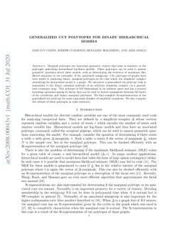 Generalized Cut Polytopes for Binary Hierarchical Models