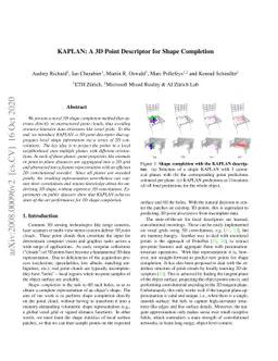 KAPLAN: A 3D Point Descriptor for Shape Completion