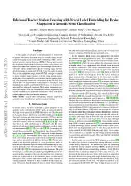 Relational Teacher Student Learning with Neural Label Embedding for
  Device Adaptation in Acoustic Scene Classification