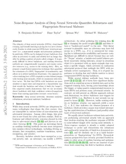 Noise-Response Analysis of Deep Neural Networks Quantifies Robustness
  and Fingerprints Structural Malware