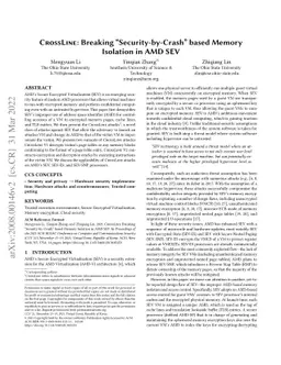 CROSSLINE: Breaking "Security-by-Crash" based Memory Isolation in AMD
  SEV