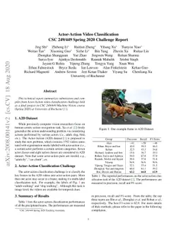 Actor-Action Video Classification CSC 249/449 Spring 2020 Challenge
  Report