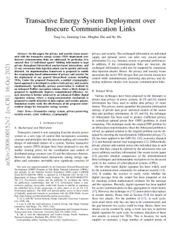 Transactive Energy System Deployment over Insecure Communication Links