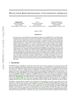 Multi-node Bert-pretraining: Cost-efficient Approach