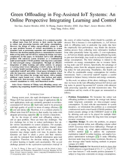 Green Offloading in Fog-Assisted IoT Systems: An Online Perspective
  Integrating Learning and Control