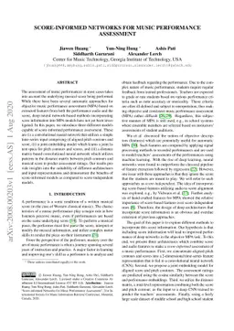 Score-informed Networks for Music Performance Assessment
