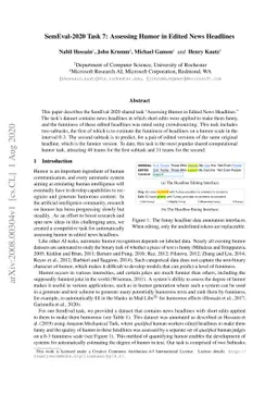 SemEval-2020 Task 7: Assessing Humor in Edited News Headlines