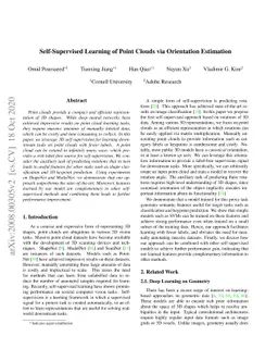 Self-supervised Learning of Point Clouds via Orientation Estimation