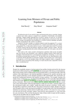 Learning from Mixtures of Private and Public Populations