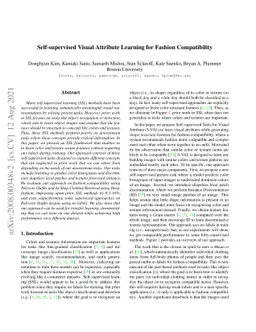 Self-supervised Visual Attribute Learning for Fashion Compatibility