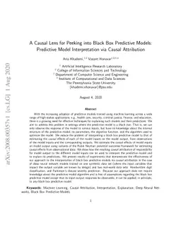 A Causal Lens for Peeking into Black Box Predictive Models: Predictive
  Model Interpretation via Causal Attribution