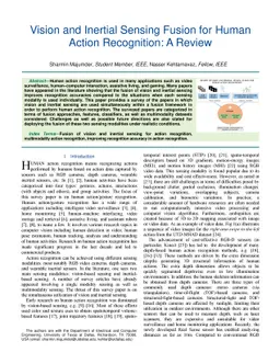 Vision and Inertial Sensing Fusion for Human Action Recognition : A
  Review