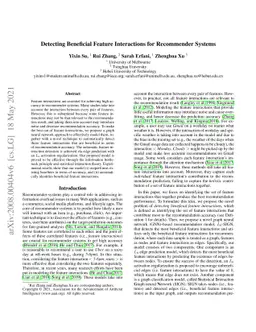 Detecting Beneficial Feature Interactions for Recommender Systems
