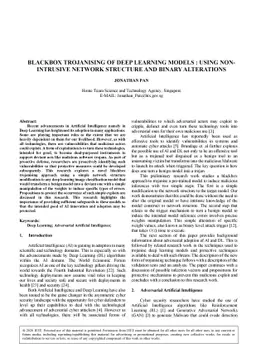Blackbox Trojanising of Deep Learning Models : Using non-intrusive
  network structure and binary alterations