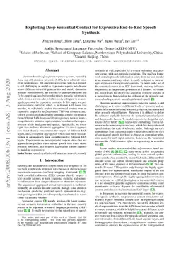 Exploiting Deep Sentential Context for Expressive End-to-End Speech
  Synthesis