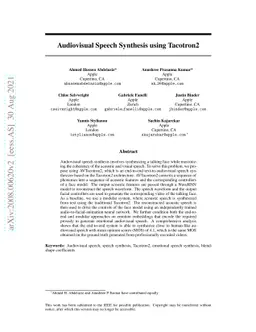 Audiovisual Speech Synthesis using Tacotron2