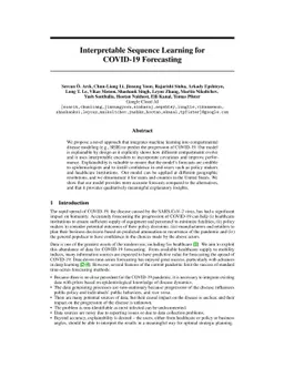 Interpretable Sequence Learning for COVID-19 Forecasting