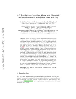 AE TextSpotter: Learning Visual and Linguistic Representation for
  Ambiguous Text Spotting