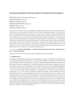 Deep Bayesian Bandits: Exploring in Online Personalized Recommendations