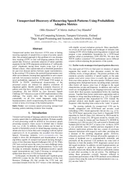 Unsupervised Discovery of Recurring Speech Patterns Using Probabilistic
  Adaptive Metrics