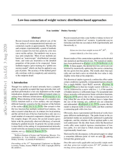 Low-loss connection of weight vectors: distribution-based approaches