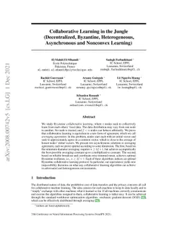 Collaborative Learning in the Jungle (Decentralized, Byzantine,
  Heterogeneous, Asynchronous and Nonconvex Learning)