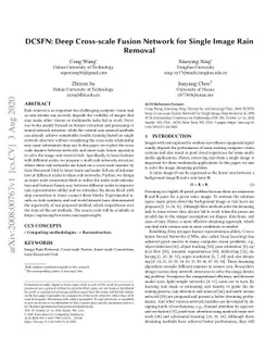 DCSFN: Deep Cross-scale Fusion Network for Single Image Rain Removal