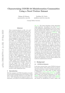 Characterizing COVID-19 Misinformation Communities Using a Novel Twitter
  Dataset