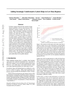 Adding Seemingly Uninformative Labels Helps in Low Data Regimes