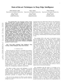 State-of-the-art Techniques in Deep Edge Intelligence